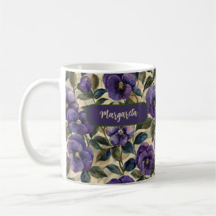 Lila Stiefmütterchen Blumen Custom Tasse