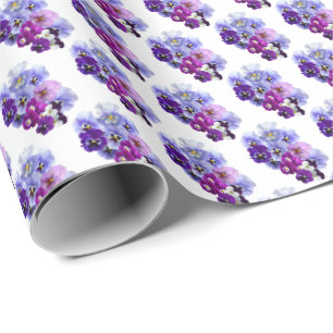 Lila Stiefmütterchen Blumen Geschenkverpackungspap Geschenkpapier