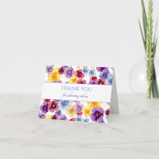 Lila Stiefmütterchen Boho Aquarell Brautparty Dankeskarte