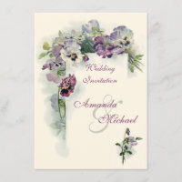 Lila Stiefmütterchen, das Einladung wedding ist