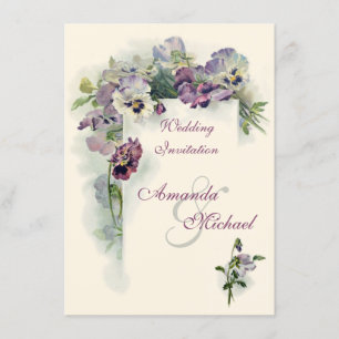 Lila Stiefmütterchen, das Einladung wedding ist