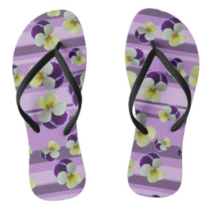 Lila Stiefmütterchen Flip Flops