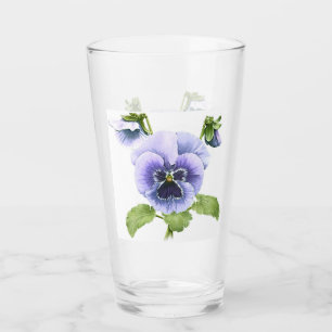 Lila Stiefmütterchen Florale Botanische Kunst Glas
