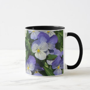 Lila Stiefmütterchen Garten Blumen Tasse