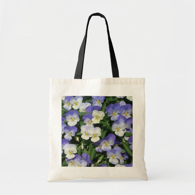 Lila Stiefmütterchen Garten Blumen Tragetasche (Vorne)