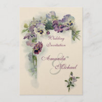 Lila Stiefmütterchen Hochzeitseinladung