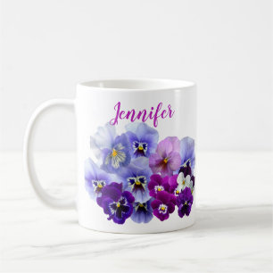 Lila Stiefmütterchen-Kaffeetasse Blumen Kaffeetasse