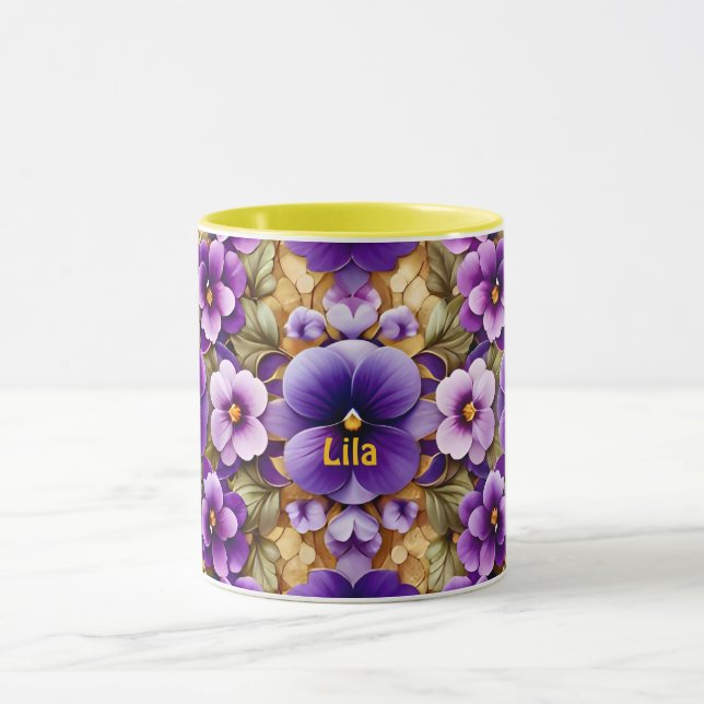 LILA ~ STIEFMÜTTERCHEN ~ Lila Shades ~ Tasse (Zentrum)