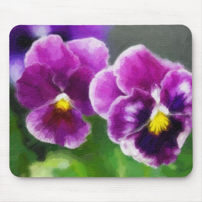 Lila Stiefmütterchen Mousepad (Vorne)