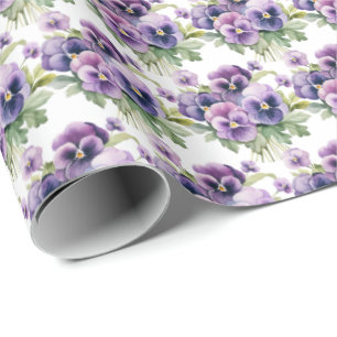 Lila Stiefmütterchen Pansy Geschenkpapier