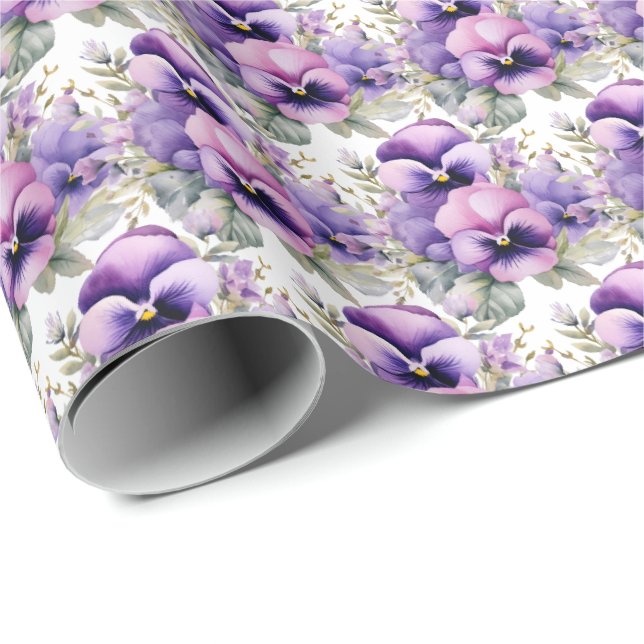 Lila Stiefmütterchen Stiefmütterchen Geschenkpapier (Rolleneckpunkt)