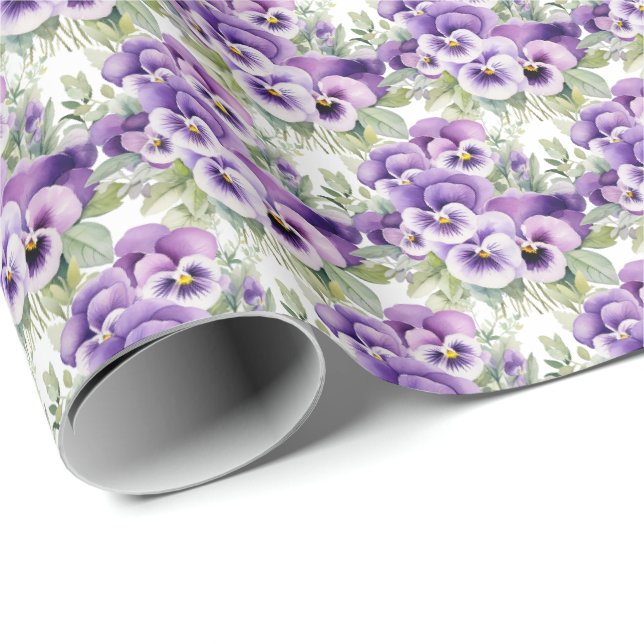 Lila Stiefmütterchen Stiefmütterchen Geschenkpapier (Rolleneckpunkt)