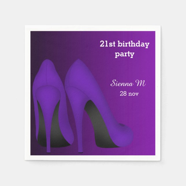 Lila Stilettos Serviette (Vorderseite)