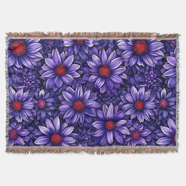 Lila stilisierte Blume Decke (Vorderseite)