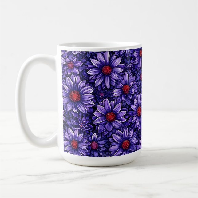 Lila stilisierte Blume Kaffeetasse (Links)