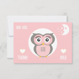 Lila stilisiertes geometrisches Owl Dankeskarte