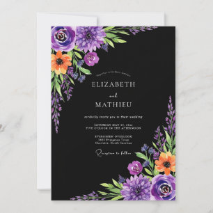 Lila Stimmung Botanische Hochzeit Einladung