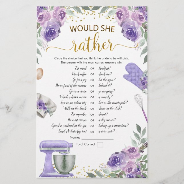 Lila Stock die Küche würde sie eher spielen (Vorderseite)