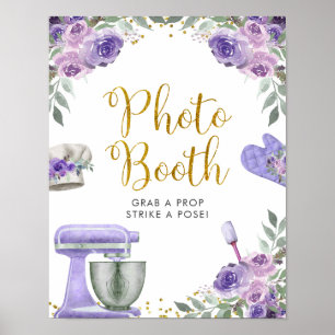 Lila Stock the Kitchen Brautparty Fotobox Poster