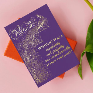 Lila Stolz und Vorurteile zum Geburtstag Folien Feiertagspostkarte
