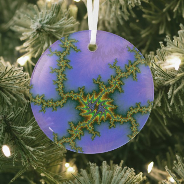 Lila Storm Fraktal Abstrakt Suncatcher Ornament Aus Glas (InSitu)