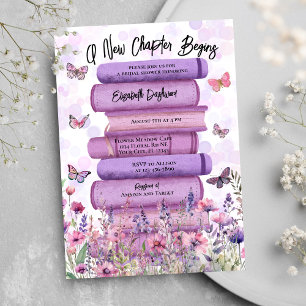Lila Story Book Blume Butterflies Brautparty Einladung