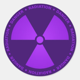 Lila Strahlenwarnung Runder Aufkleber