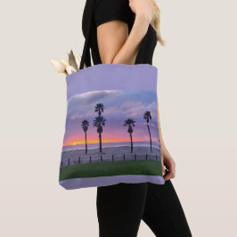Lila Strand Sonnenuntergang Tote