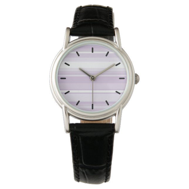 Lila Streifen Armbanduhr (Vorderseite)