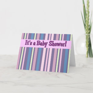 Lila Streifen-Baby-Duschen-Einladungen Einladung