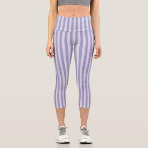 Lila Streifen Capri Leggings