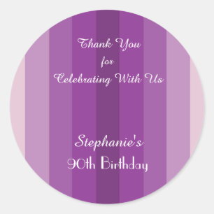Lila Streifen danken Ihnen Aufkleber, Runder Aufkleber