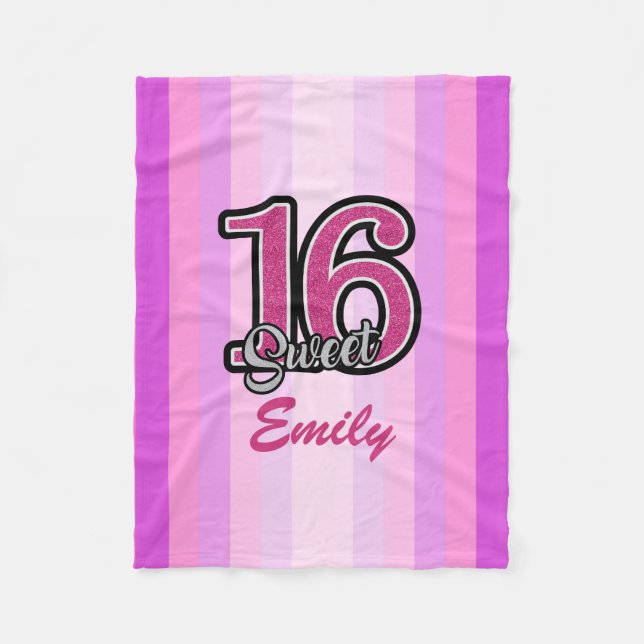 Lila Streifen Fleecedecke (Vorderseite)