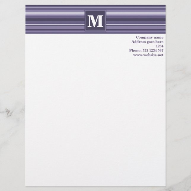 Lila Streifen für Monogramm-Härte Briefkopf (Vorderseite)