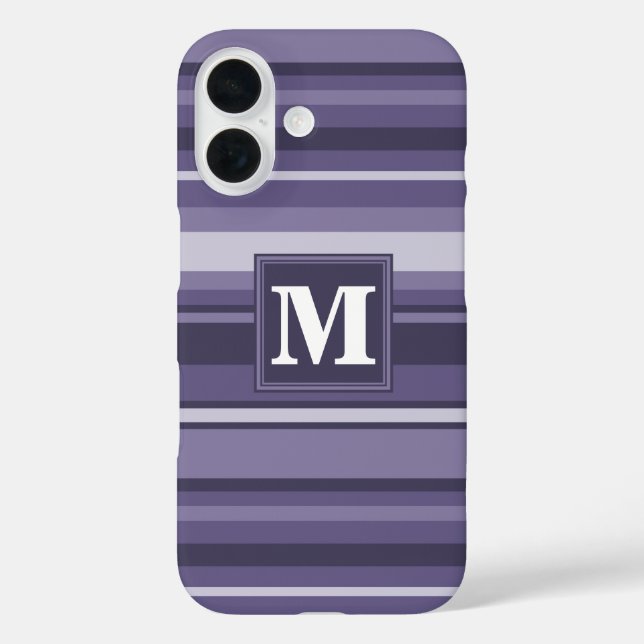 Lila Streifen für Monogramm-Härte Case-Mate iPhone Hülle (Rückseite)