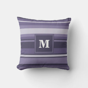 Lila Streifen für Monogramm-Härte Kissen