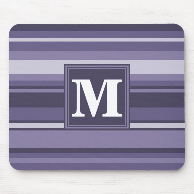 Lila Streifen für Monogramm-Härte Mousepad (Vorne)