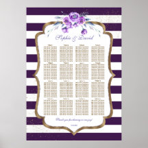 Lila Streifen Gold Violet Eustoma Sitzkarte