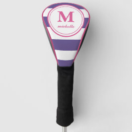 Lila Streifen | Golf | personalisiert NAME monogra Headcover