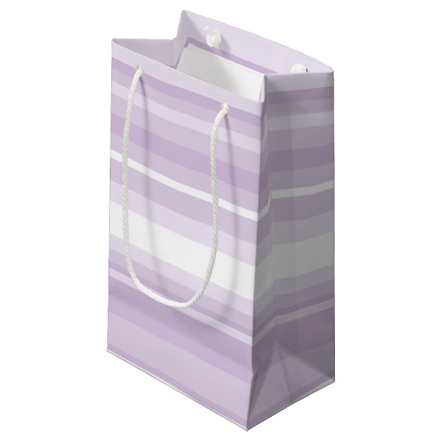 Lila Streifen Kleine Geschenktüte (Vorderseite Schrägansicht)