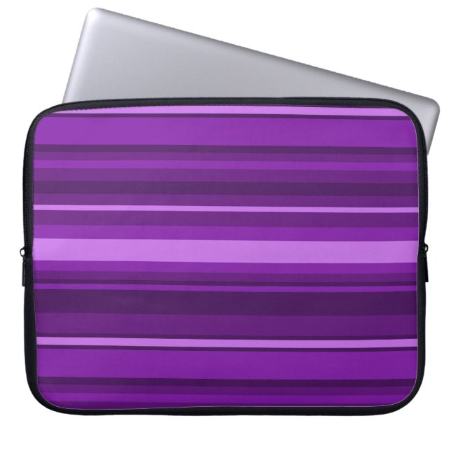 Lila Streifen Laptopschutzhülle (Vorderseite)