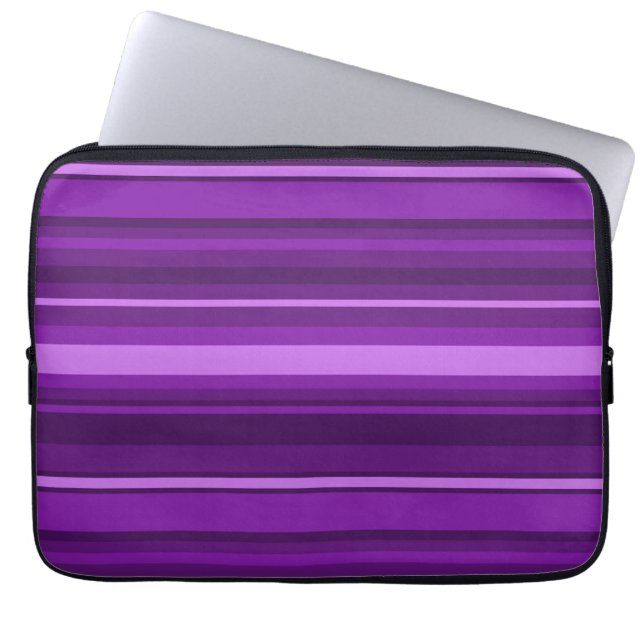 Lila Streifen Laptopschutzhülle (Vorderseite)