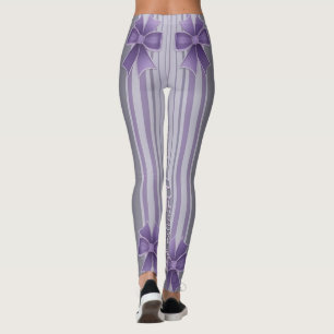 Lila Streifen Lavender Dream AI Kunst Leggings