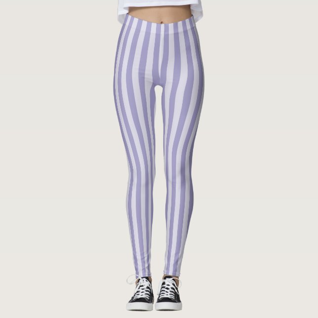Lila Streifen Leggings (Vorderseite)