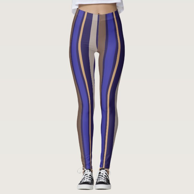lila Streifen Leggings (Vorderseite)