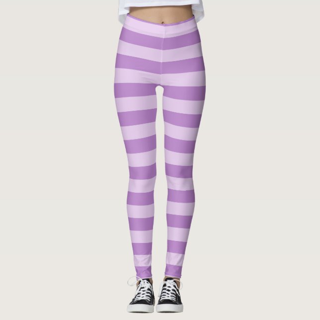 lila Streifen Leggings (Vorderseite)