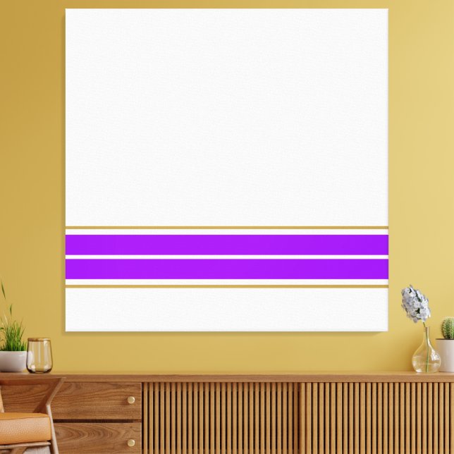 Lila Streifen mit zwei blassfarbenen Kanten auf We Leinwanddruck (Insitu (Wohnzimmer))