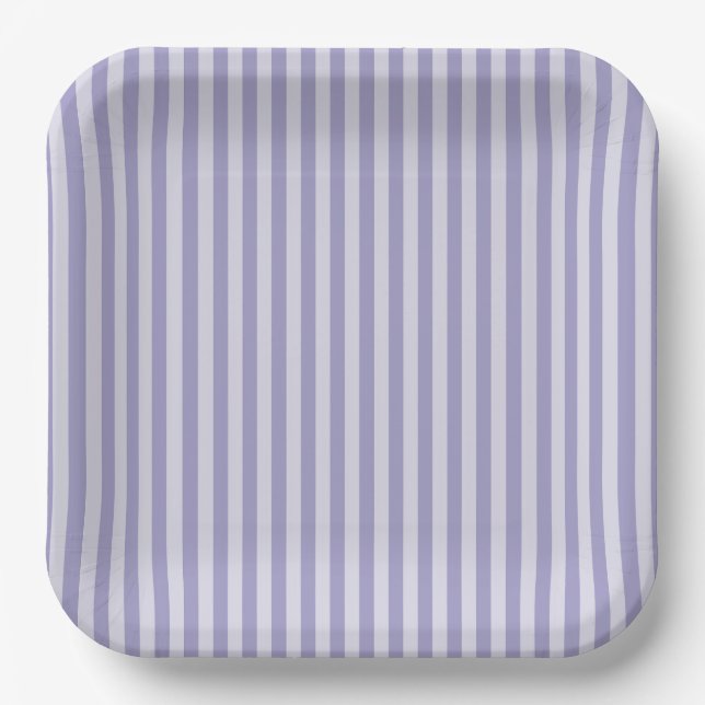 Lila Streifen Pappteller (Vorderseite)