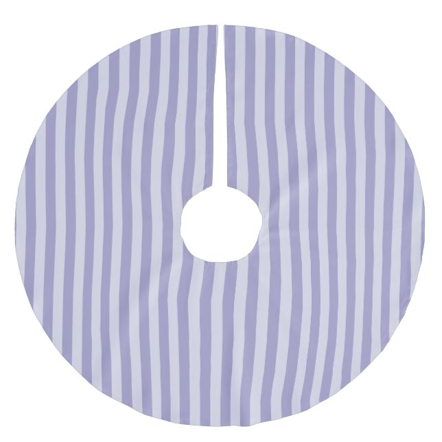 Lila Streifen Polyester Weihnachtsbaumdecke (Vorderseite)