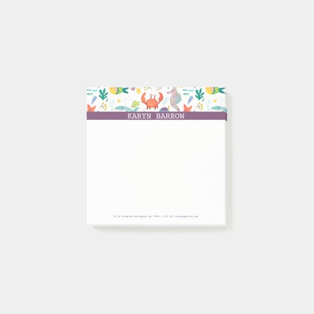 Lila Streifen Post-it Klebezettel (Vorderseite)